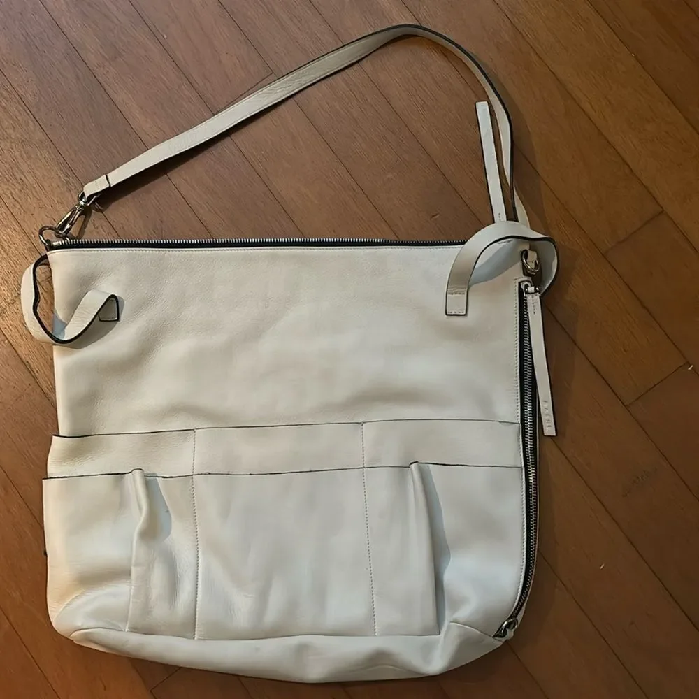 Marni Super Oversized Lambskin Hobo Bag in Off White